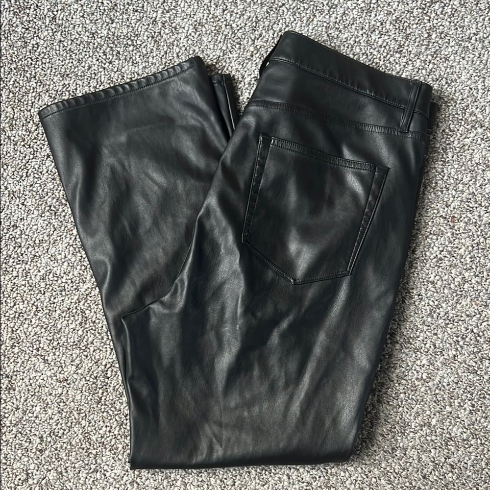Loft Black faux Leather Pants, size 12